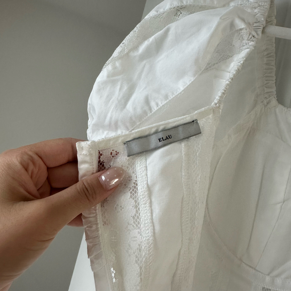 White Lace Puff Sleeve Mini Dress - Picture 8 of 9